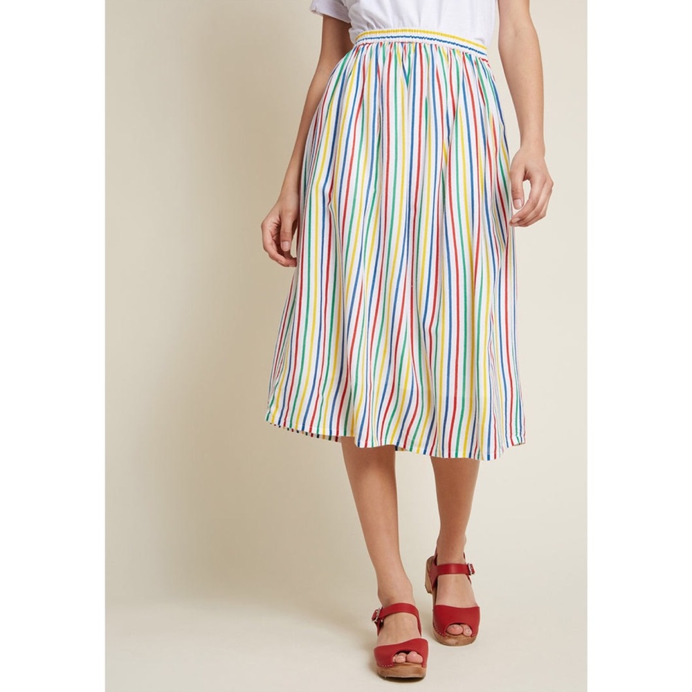 Primary Striped A-Line Skirt